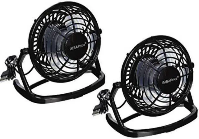 Alt view image 2 of 4 - iMBAPrice(Pack of 2) 4" Quiet USB Mini Desktop Plastic Fan with ON/OFF Switch - Black