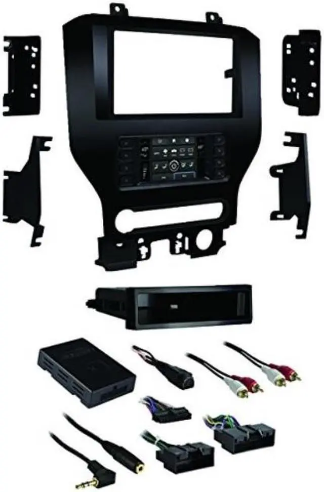 Main image of metra 995838ch turbo touch premium dash kit with integrated touch screen for 2015up ford mustang with 4.2" screen, black
