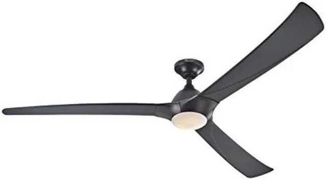 Main image of westinghouse lighting 7204200 techno ii 72inch black indoor dc motor ceiling fan, dimmable led light kit with opal frosted glass,