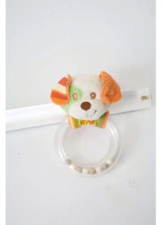 Alt view image 2 of 3 - Plush Orange Dog Ring Rattle