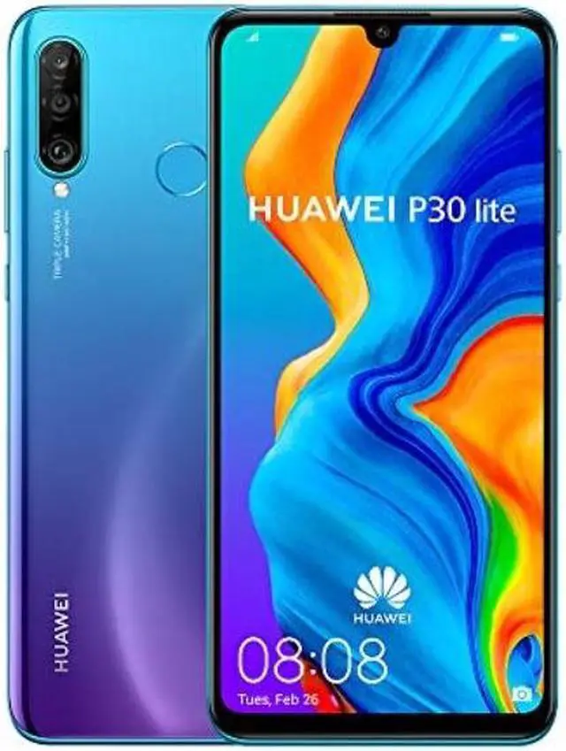 Alt view image 7 of 10 - Huawei P30 Lite 128GB Hybrid Dual Sim Unlocked GSM Phone w/ Triple (24 MP + 8 MP + 2 MP) Camera - Peacock Blue