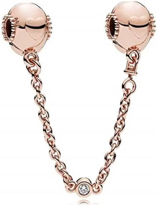 Main image of pandora embossed hearts safety chain jewelry 787636cz05