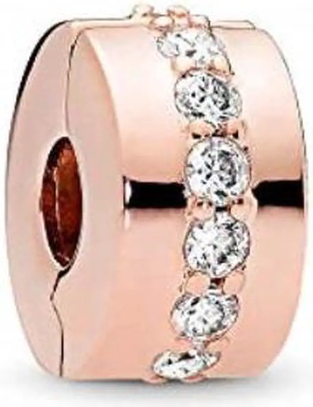 Main image of pandora shining path clip charm, pandora rose, clear cubic zirconia, one size