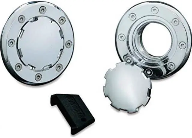 Main image of kuryakyn 8310 nonvented flush mount fuel tank/gas cap with lefthand threads for 19821999 harleydavidson motorcycles with screw tanks, chrome