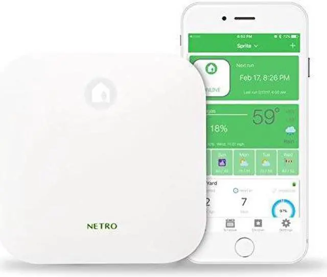Alt view image 6 of 6 - Netro Sprite Smart Sprinkler Controller, 6-Zone, WiFi, Weather aware, Remote control, Amazon Alexa and Google Home compatible