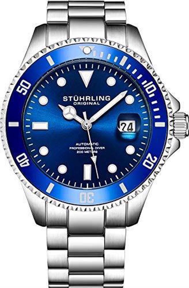 stuhrling original mens stainless steel automatic self wind dive