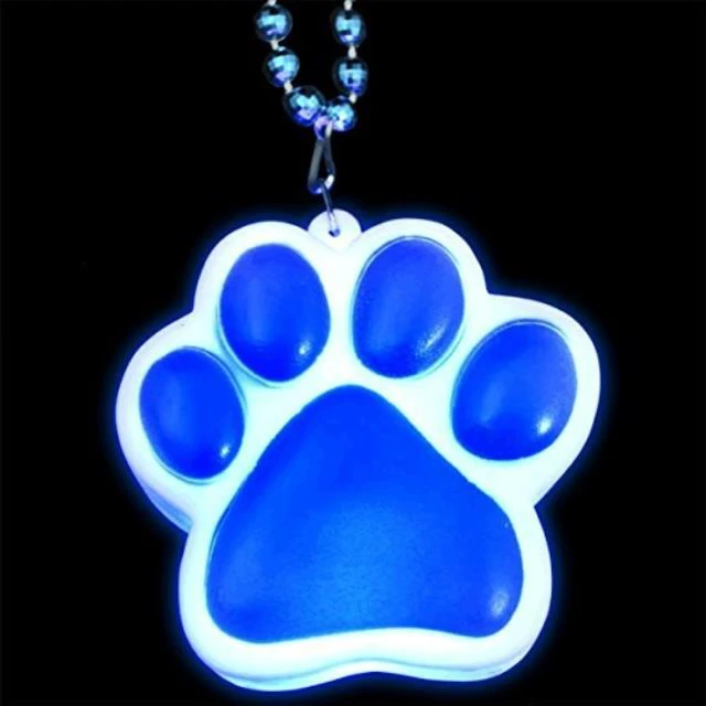 Main image of blinkee light up blue paw print charm necklace by