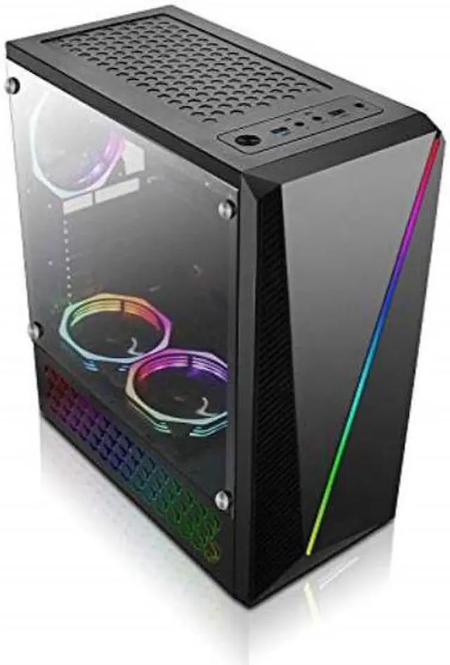 Alt view image 8 of 8 - BGears b-Draco5866 RGB Front with Tempered Glass side mid tower case