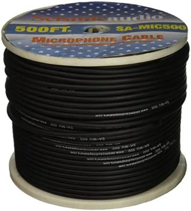 Alt view image 2 of 2 - Seismic Audio - 500' Feet of Black PA Microphone Cable on a Spool