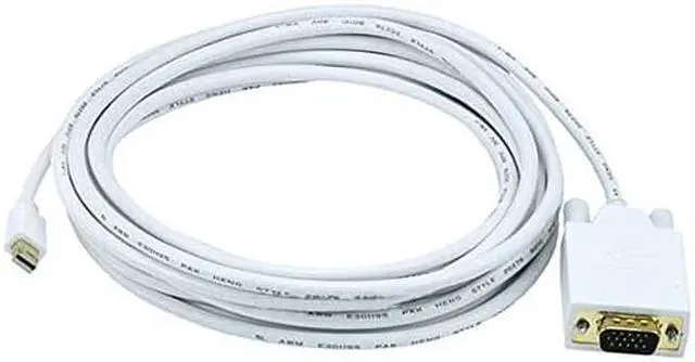 Alt view image 3 of 7 - Monoprice Video Cable - 15 Feet - White | 32AWG Mini Display Port to VGA Cable