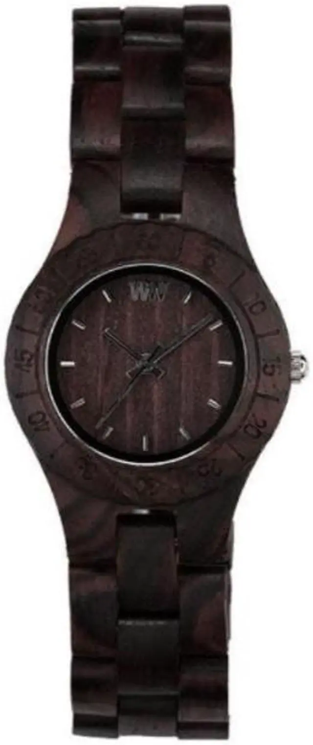 Alt view image 8 of 9 - WeWOOD Moon Black Blackwood Wooden Women's Roman Numeral Round Wood Watch