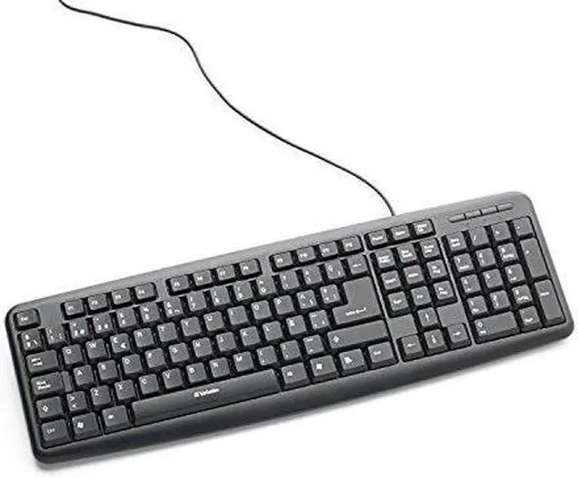 Alt view image 2 of 12 - Verbatim Slim Corded USB Keyboard and Mouse - Black (Spanish)