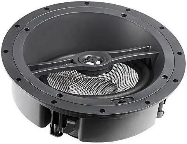 Alt view image 2 of 2 - osd audio ace870 8" angled lcr trimless in-ceiling speaker 175w w/carbon fiber composite cone woofer and pivoting aluminum dome