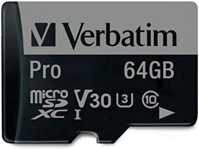 Alt view image 14 of 20 - Verbatim Memory Card microSDXC w/Adapter 64GB BK/GY 47042