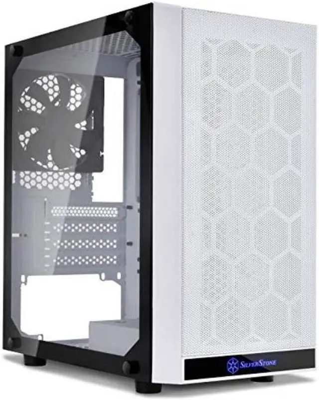 Alt view image 2 of 10 - White, Plastic Bezel, Steel Body black internal, M-ATX M/B, 2*120mm RGB fan, 1*120mm fan, 1*3.5"+ 3*2.5" Internal, 1*audio, 1*MIC, 2*USB3.0, glass windows side panel