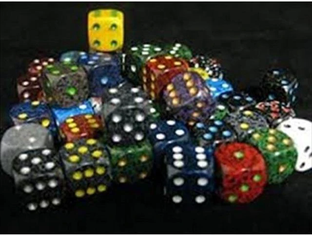 Main image of chessex: speckled d6 assorted bag of 50
