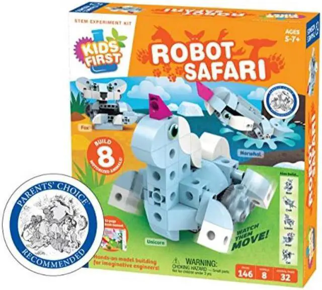Alt view image 2 of 6 - thames & kosmos kids first: robot safari - introduction to motorized machines science experiment kit for ages 5 to 7, build 8 r