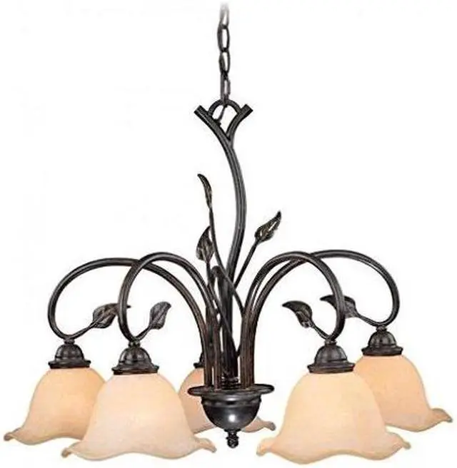 Main image of vaxcel ch38805ol vine 5 light chandelier, oil shale finish