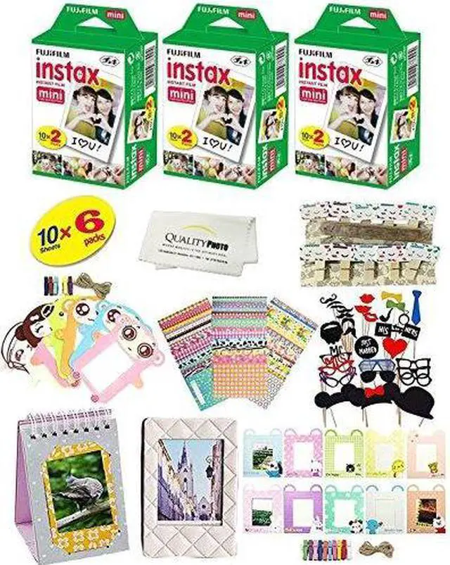 Alt view image 3 of 3 - Fujifilm instax mini 8 Camera Accessory KIT includes - Fuji Instant Film 60 SHEETS +  Premium Over 60 PCS bundle for fujifilm instax mini 8 Films