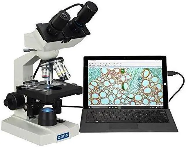 Alt view image 2 of 2 - OMAX 40X-2500X Lab Binocular Compound LED Microscope with Double Layer Mechanical Stage and Digital Camera