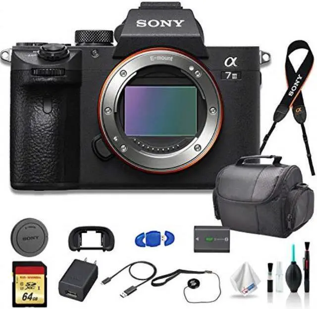 Main image of Sony Alpha a7 III Mirrorless Digital Camera (Body Only) Bundle - With Bag, 64GB Memory Card, Memory Card Reader and More