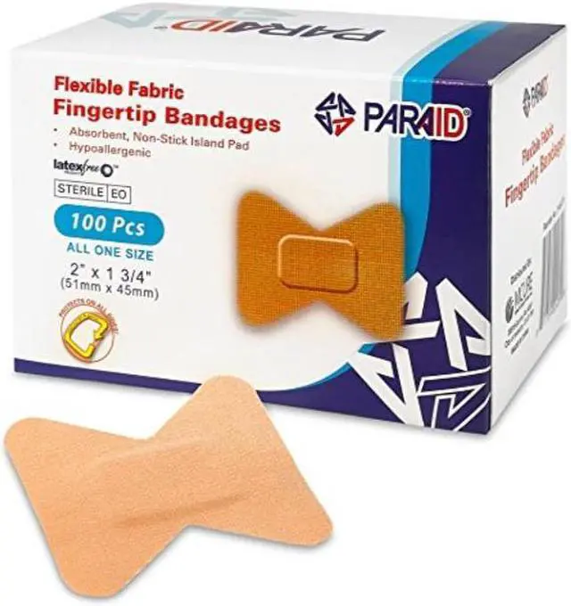 Alt view image 3 of 10 - Flexible Fabric Bandages - Flex Fabric Adhesive Bandages Finger-Tip Bandages for Finger Care and to Protect Wounds from Infection - (100 Count Box)