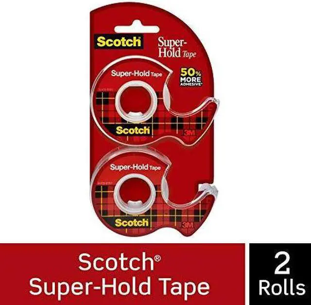 Alt view image 3 of 3 - 3M Tape w/Dispenser Extra Adhesive 3/4"x600" 2 Rolls/PK CL 198DM2