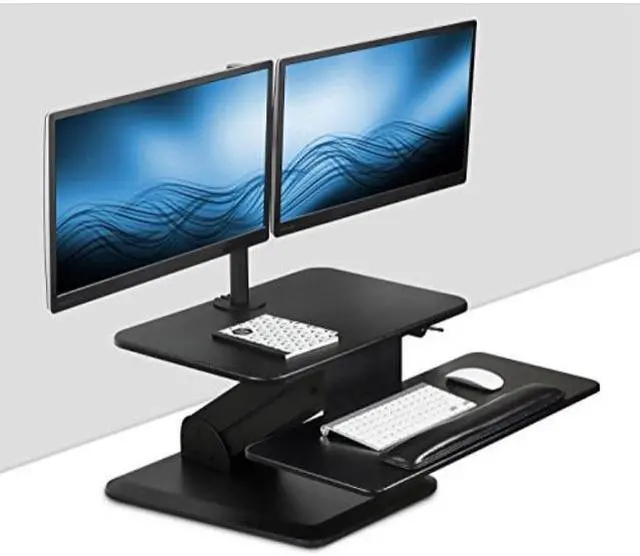 Alt view image 9 of 9 - Mount-It! Standing Desk Converter With Dual Monitor Mount Combo