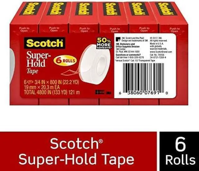 Alt view image 2 of 10 - Scotch Super-Hold Tape 3/4" x 27.77 yds. 6 Rolls/Pack (700K6) 24364768