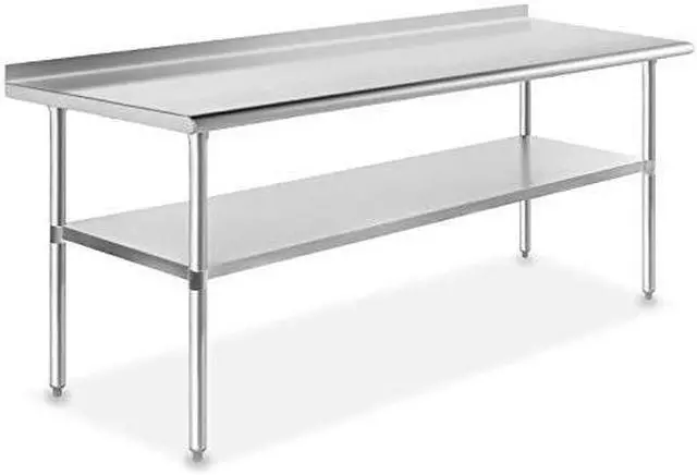 Main image of GRIDMANN NSF Stainless Steel Commercial Kitchen Prep & Work Table w/ Backsplash - 72 in. x 24 in.