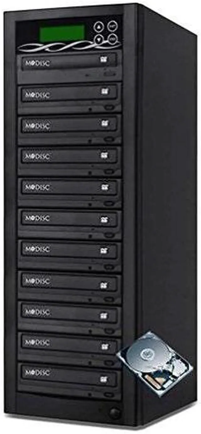 Alt view image 3 of 3 - Bestduplicator Pro HD Series - 11 Target External Disc DVD/CD Duplicator with 500GB Hard Drive, built-in 24X BD Certfied Burners