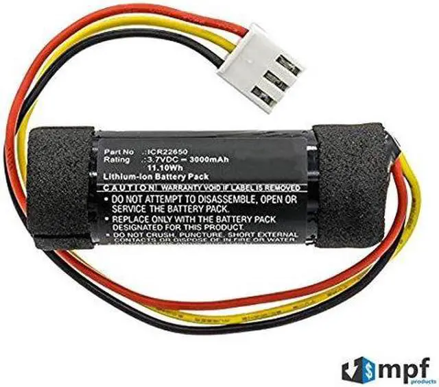 Alt view image 4 of 7 - 3000mAh ICR22650, 22650 Battery Replacement Compatible with Harman Kardon Onyx Studio 4 Wireless Bluetooth Speaker
