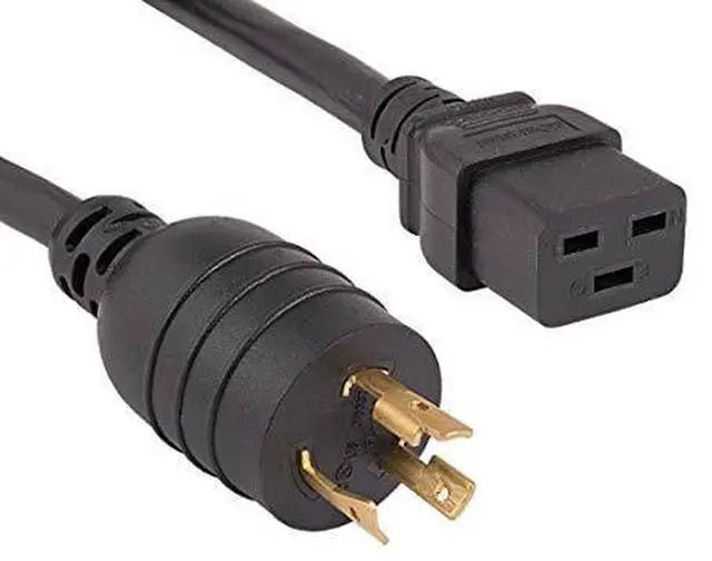 Main image of cable leader 12 awg 20a 250v heavyduty power cord nema l620p to iec 320 c19 ul listed 15 foot 1 pack