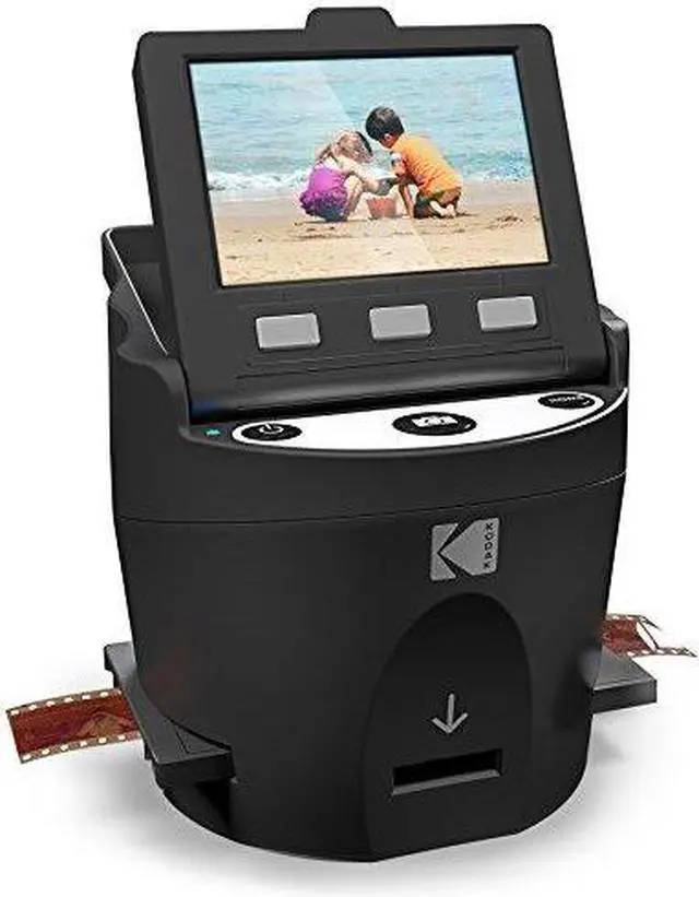 Alt view image 8 of 9 - KODAK SCANZA Digital Film & Slide Scanner ? Converts 35mm, 126, 110, Super 8 & 8mm Film Negatives & Slides to JPEG ? Includes Large Tilt-Up 3.5? LCD, Easy-Load Film Inserts, Adapters & More