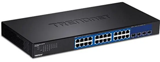 Alt view image 12 of 20 - TRENDnet 28-Port Web Smart Switch, 24 x Gigabit Ports, 4 x 10G SFP+ Slots, High Speed Network Uplinks, 128 Gbps Switching Capacity, Network Ethernet Switch, 1U Rack Mountable, Black, TEG-30284