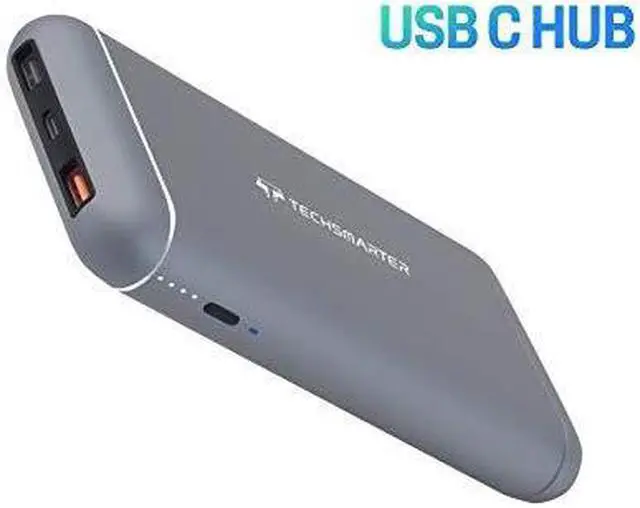 Main image of Techsmarter 20100mAh 60W Power Delivery Hybrid Power Bank and USB-C Hub. External Battery Portable Phone Charger Compatible with iPhone, iPad Air/Pro, MacBook Air/Pro, Samsung, Chromebook