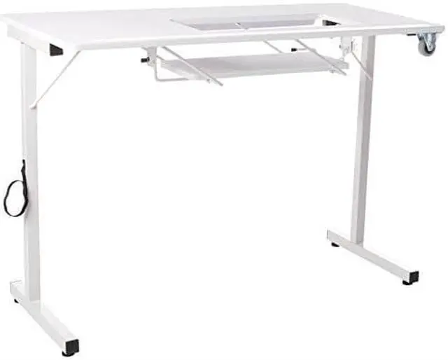 Alt view image 7 of 8 - Sewingrite Foldable Sewing Craft Hobby Utility Table - White