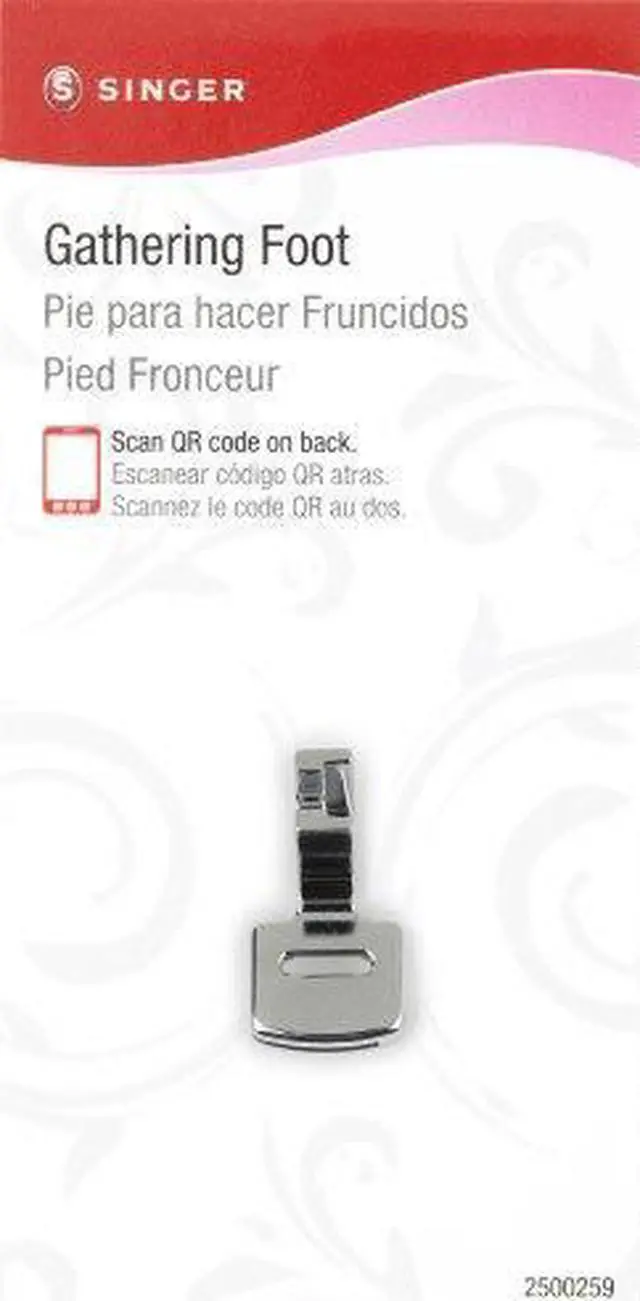 Main image of singer gathering presser foot for lowshank sewing machines