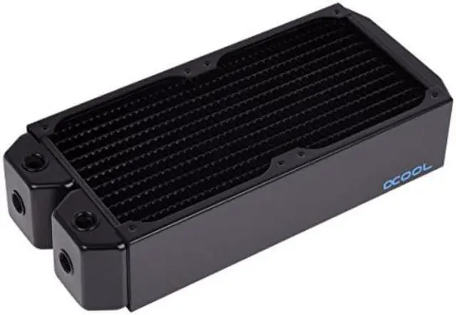 Alt view image 5 of 14 - Alphacool NexXxos UT60 Full Copper Radiator 240, 120mm x 2, Dual Fan, Black