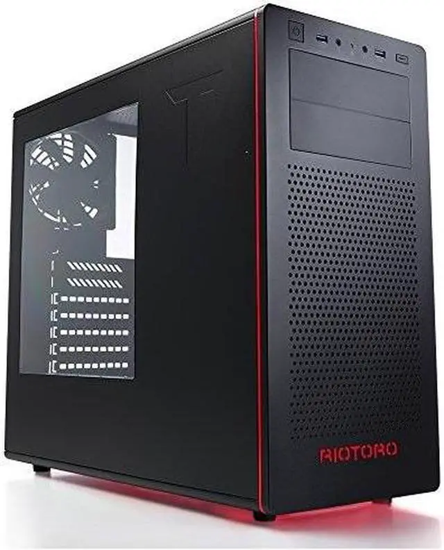 Alt view image 11 of 11 - Mini ITX Case, RIOTORO® CR280 Gaming Case with Clear Window Panel [(2) USB 3.0 Ports, (2) 120mm Case Fans, (3) Internal Drive Bays, (2) PCI Express Slots]