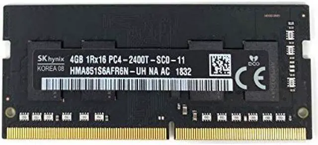 Alt view image 2 of 5 - Hynix 4GB PC4-19200 DDR4-2400MHz non-ECC Unbuffered CL17 260-Pin SODIMM Memory Module Mfr P/N HMA851S6AFR6N-UH