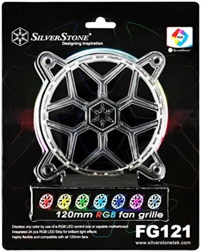 Alt view image 2 of 13 - SilverStone Technology 120mm RGB LED Fan Guard/Grill for ASUS AURA SYNC/MSI Mystic Light Sync/ASROCK AURA RGB/BIOSTAR RACING and Others FG121