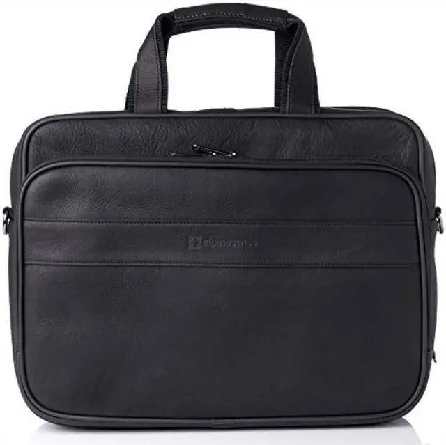 Alt view image 3 of 10 - Alpine Swiss Messenger Bag Leather 15.6 Laptop Briefcase Portfolio Business Case
