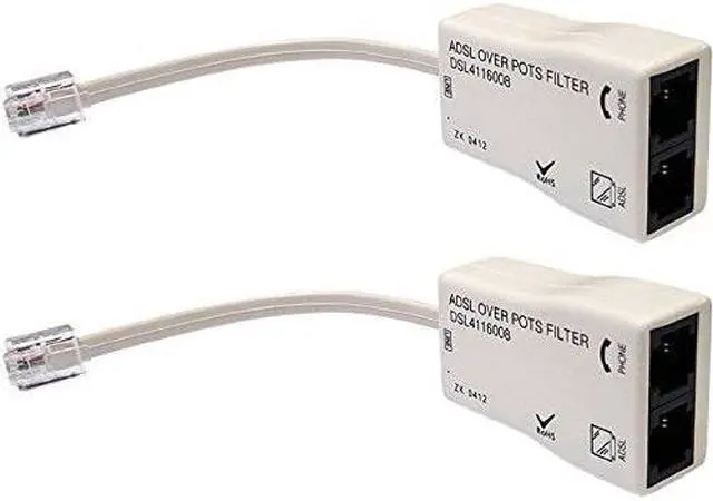 Alt view image 10 of 11 - iMBAPrice® (Pack of 2) In-line DSL Splitter w/ Noise Filter