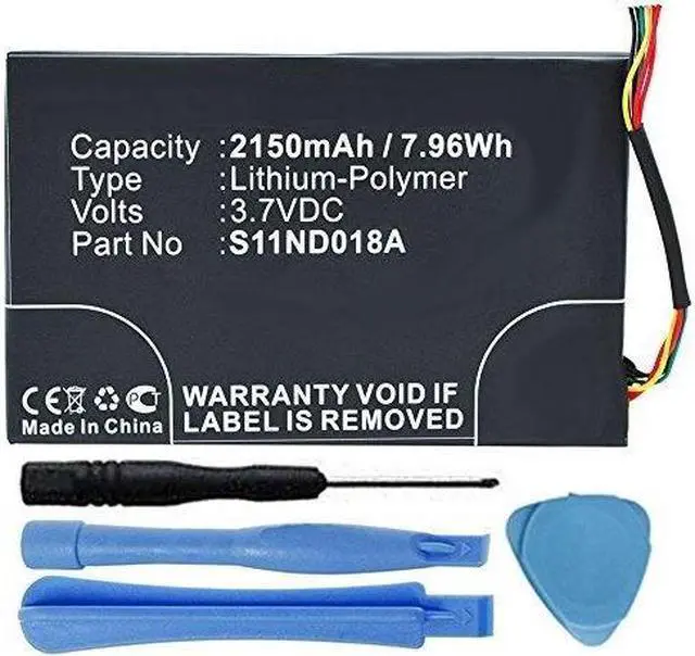 Alt view image 4 of 4 - Replacement 2150mAh MLP305787 S11ND018A DR-NK03 Battery for Barnes & Noble Nook Simple Touch BNRV300 BNTV350 6" eReader with Installation Tools