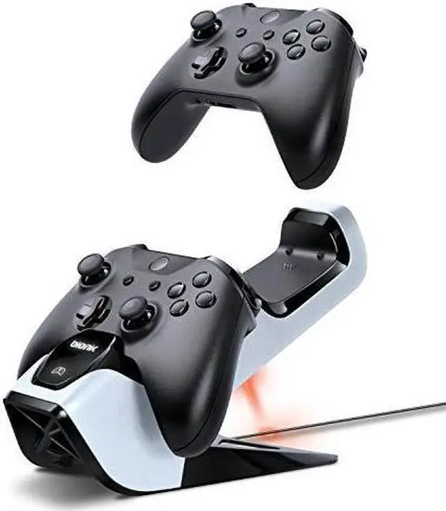 Alt view image 8 of 14 - Bionik Power Stand Controllers Charger Dock with 2 Rechargeable Batteries for Xbox One