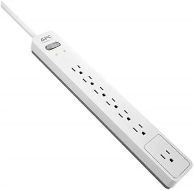 Alt view image 2 of 10 - APC 7-Outlet Surge Protector Power Strip, 1440 Joules, SurgeArrest Essential (PE76WG)