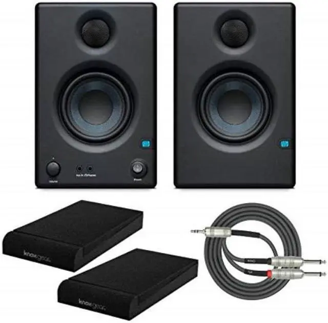 Alt view image 7 of 7 - Presonus 2-Way 3.5" Near Field Studio Monitors with Isolation Pads and Cable