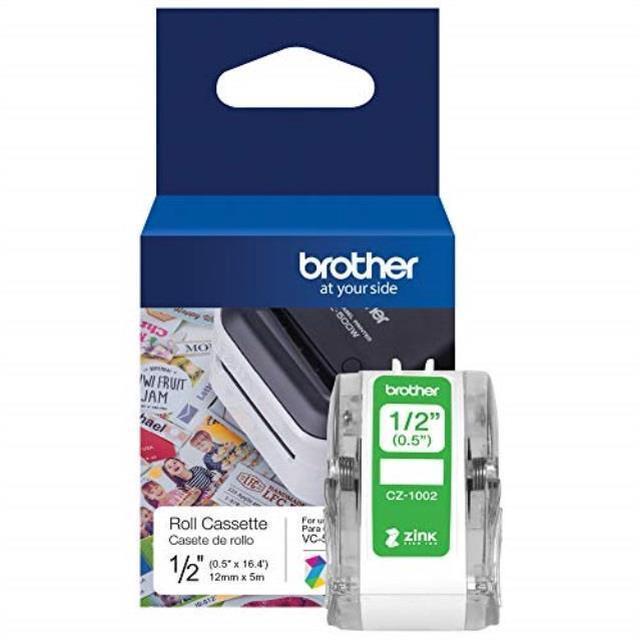 Alt view image 7 of 18 - Brother Genuine CZ-1002 1/2" 12MM Label Roll Cassette for VC-500W