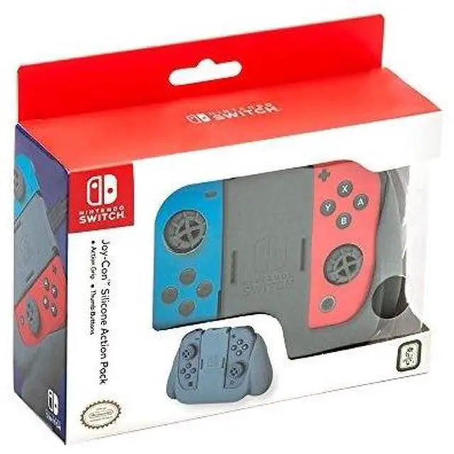 Alt view image 2 of 3 - Nintendo Switch Joy-Con Action Grip and Thumb Grips ??? Grey Textured Silicone ??? Official Nintendo Licensed Product